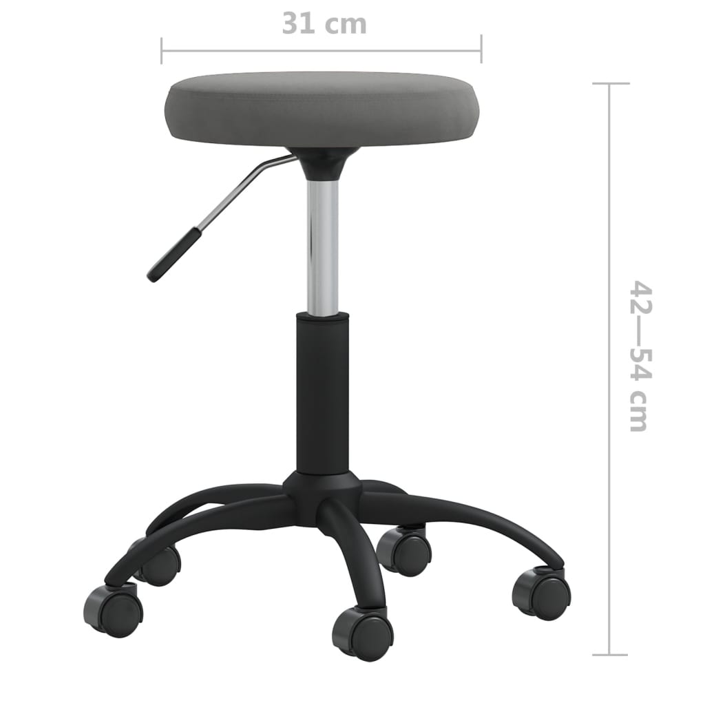 Chaise de bureau pivotante velours gris foncé