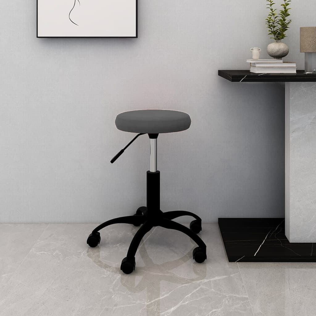 Chaise de bureau pivotante velours gris foncé
