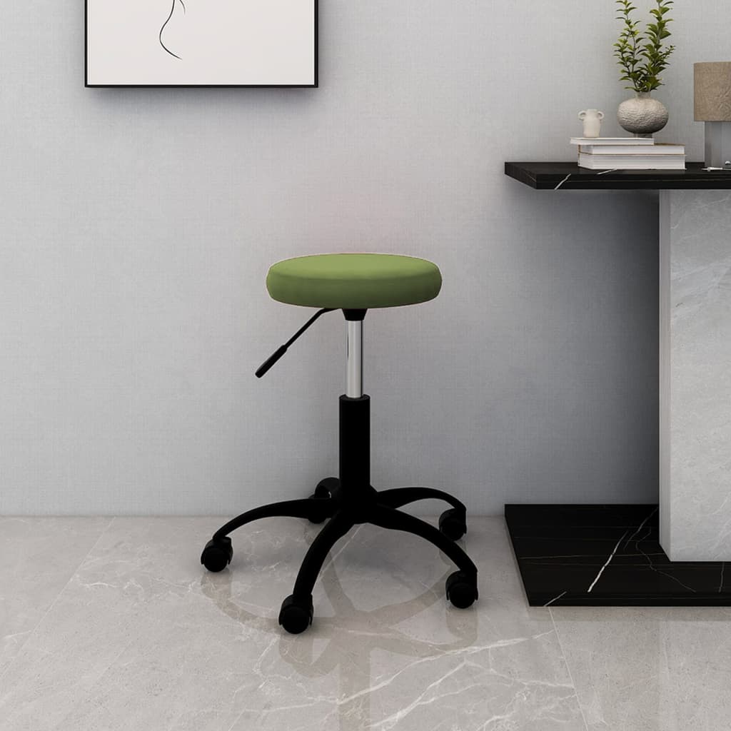 Office Chair Swivel Light Green Velvet