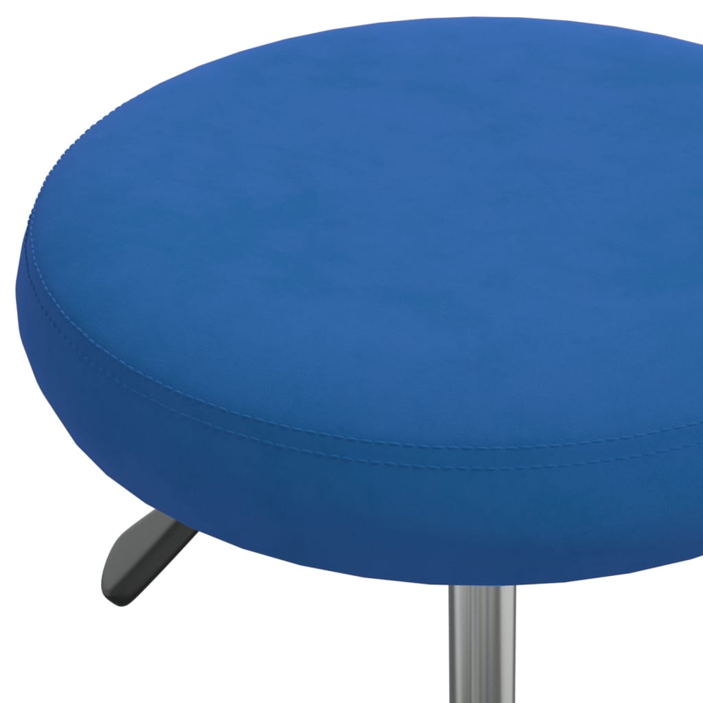 Fauteuil de bureau pivotant en velours bleu