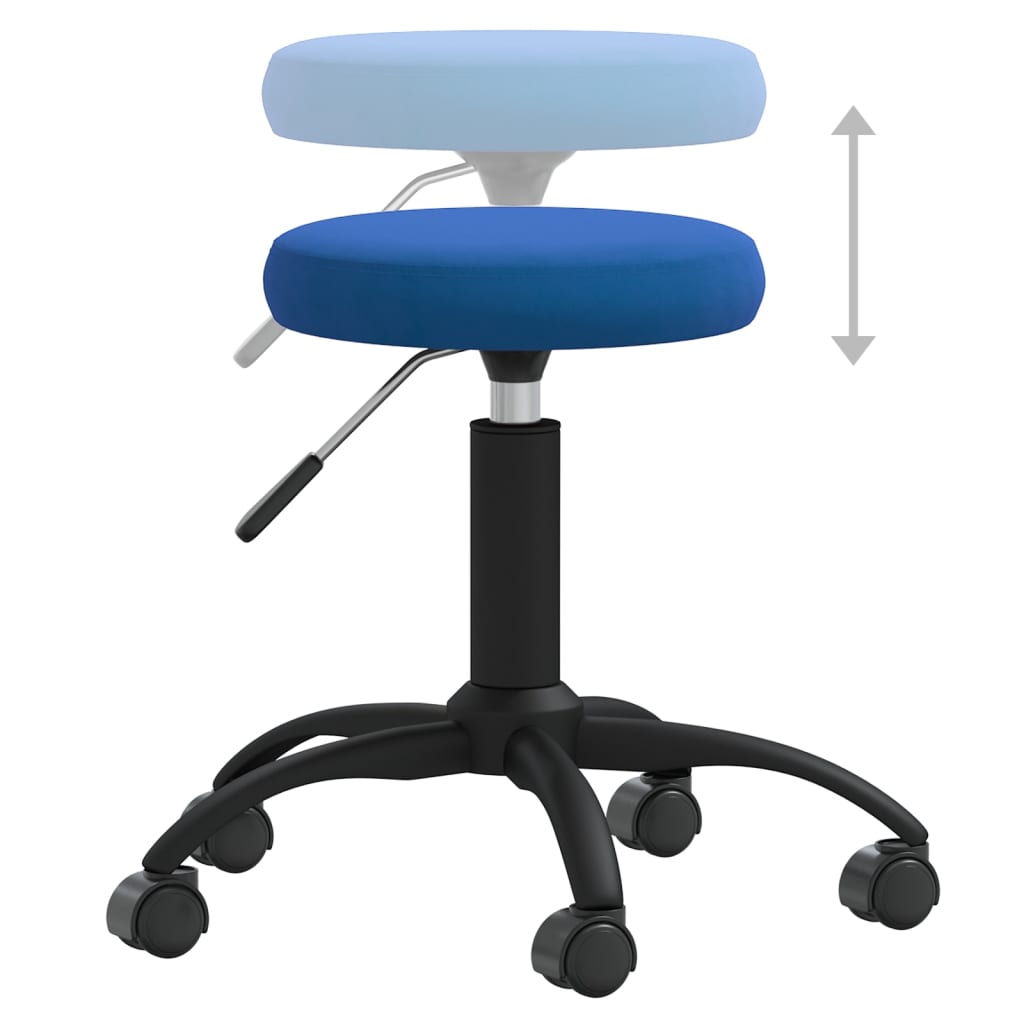 Fauteuil de bureau pivotant en velours bleu