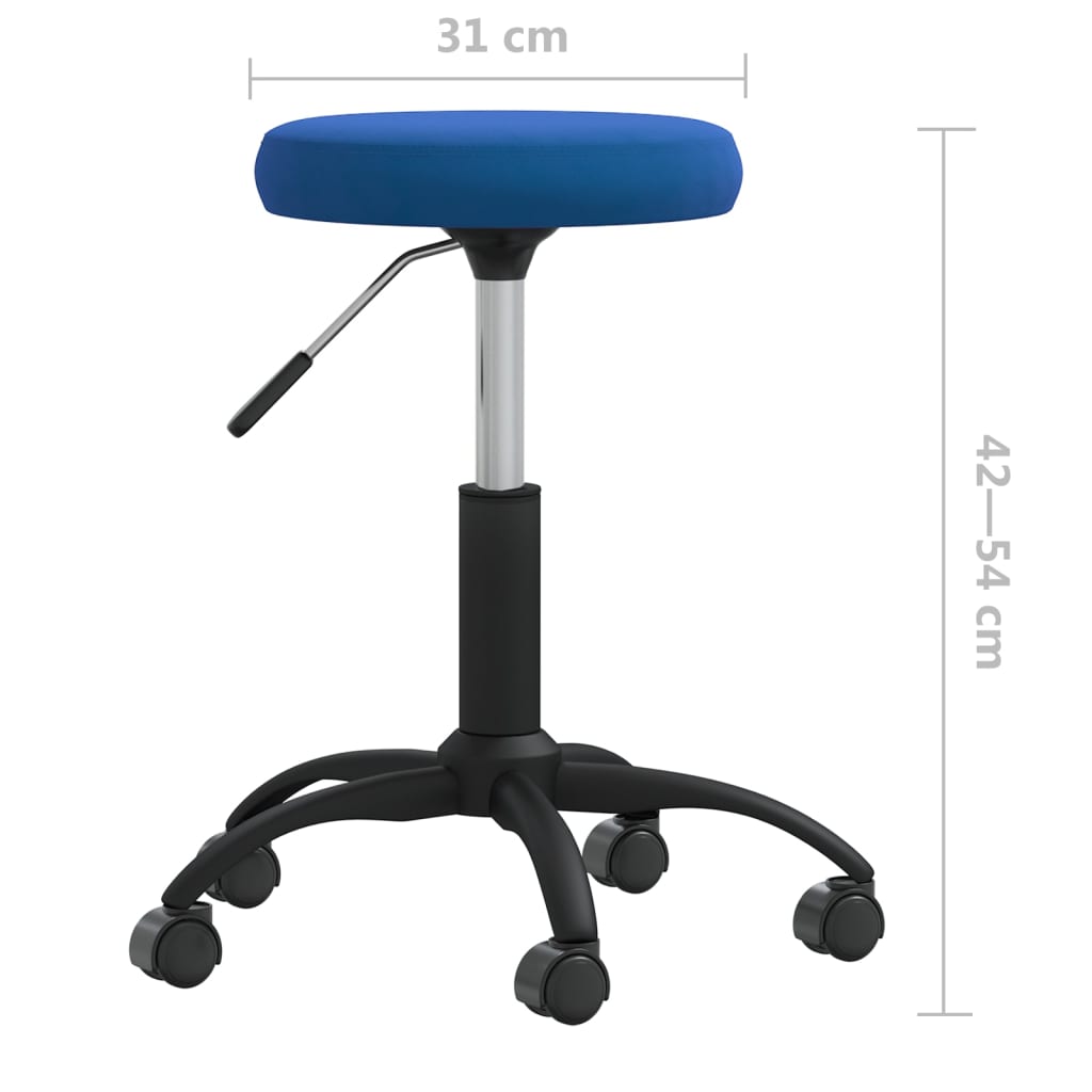 Fauteuil de bureau pivotant en velours bleu