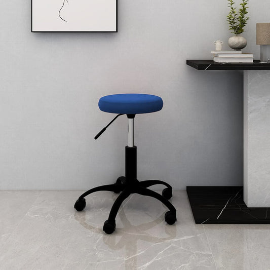 Fauteuil de bureau pivotant en velours bleu