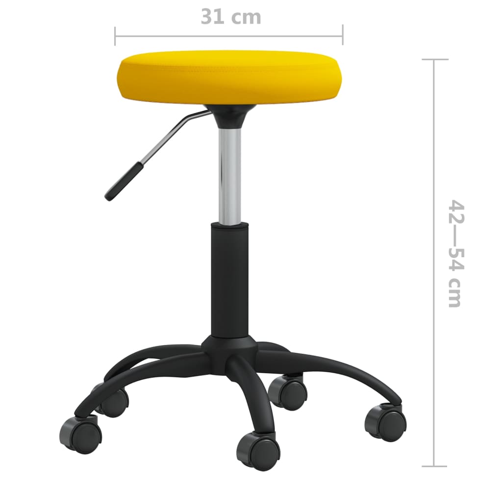 Swivel Office Chair Mustard Yellow Velvet