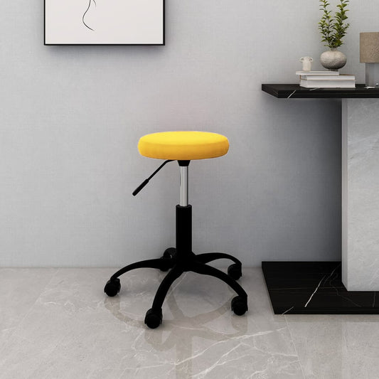 Swivel Office Chair Mustard Yellow Velvet