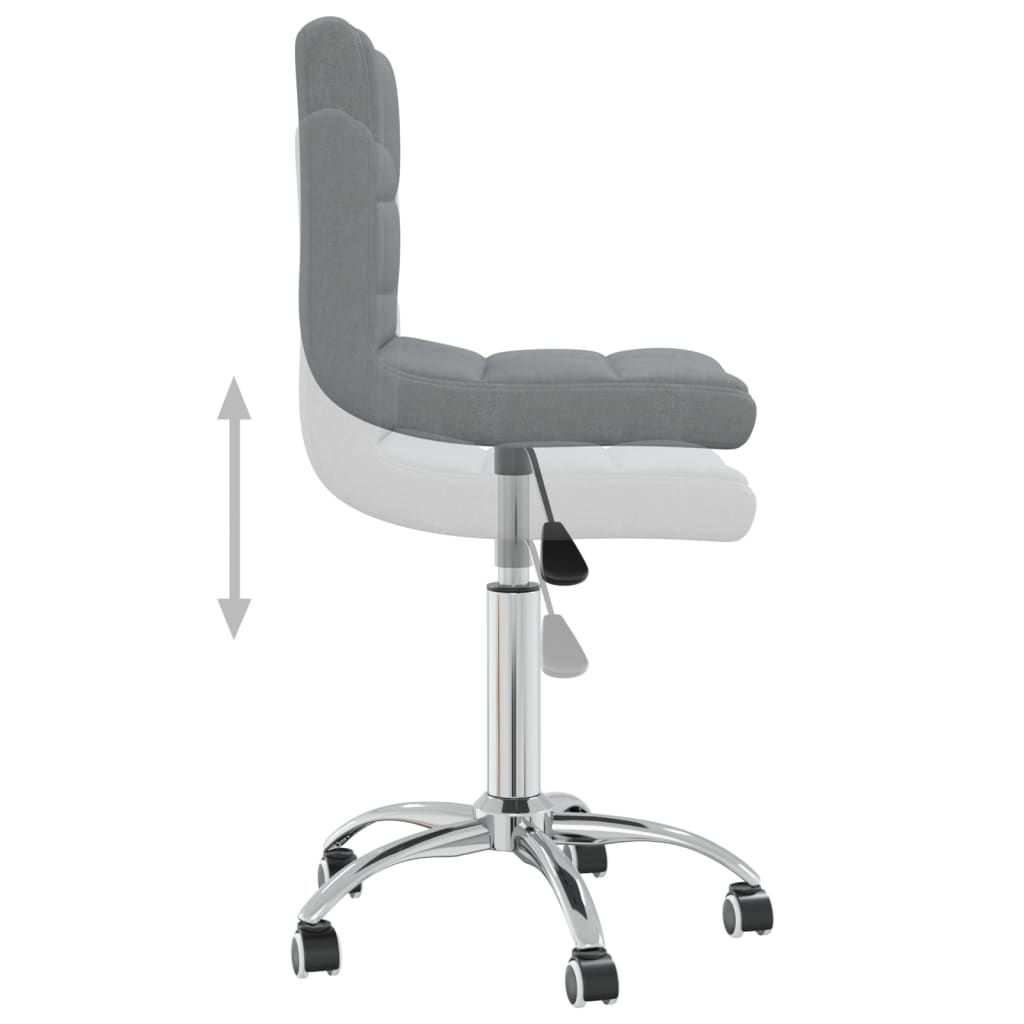 Office Chair Swivel Light Grey Fabric
