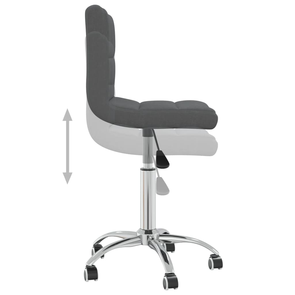 Office Chair Swivel Dark Grey Fabric