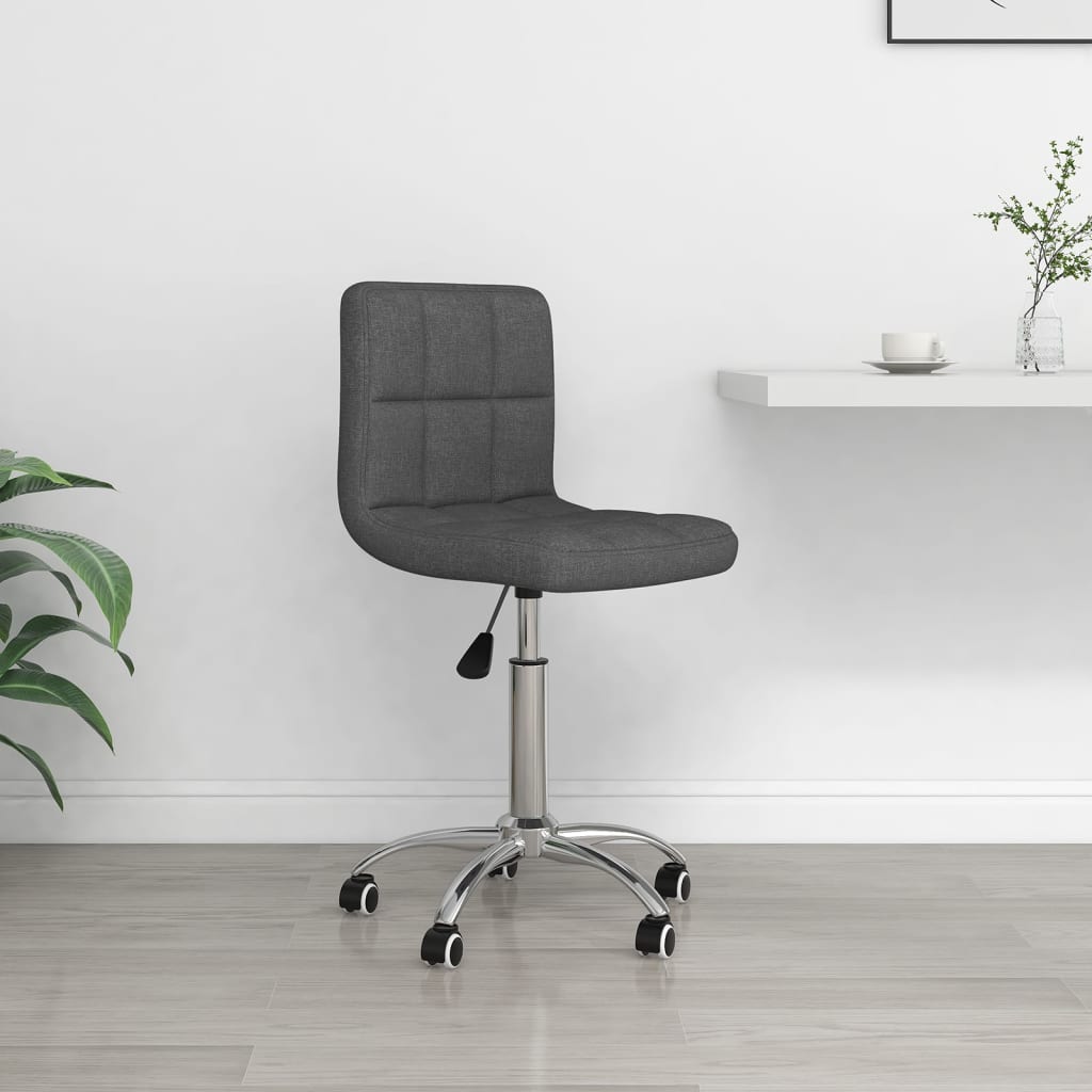 Office Chair Swivel Dark Grey Fabric