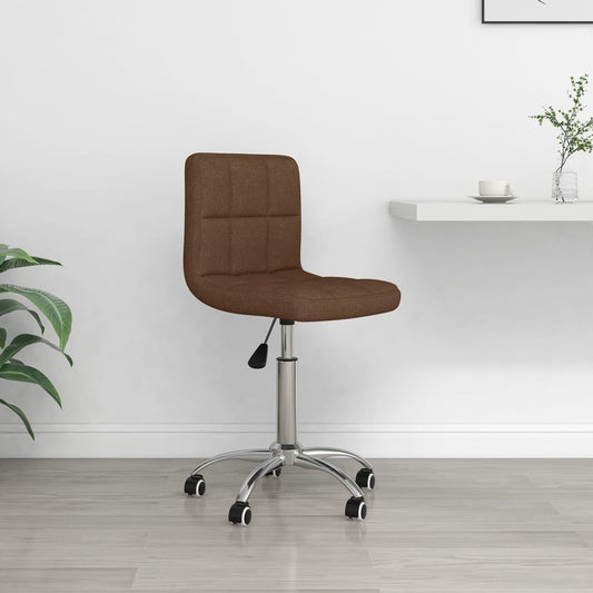 Office Chair Swivel Brown Fabric