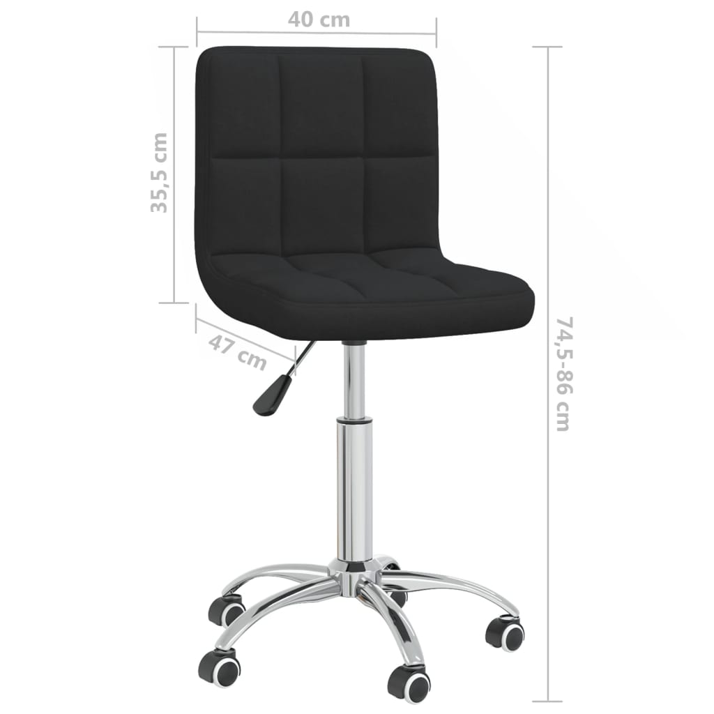 Office Chair Swivel Black Fabric