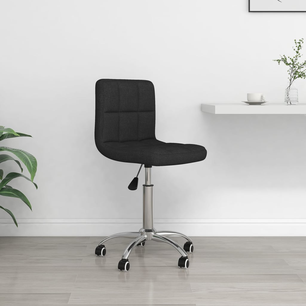 Office Chair Swivel Black Fabric