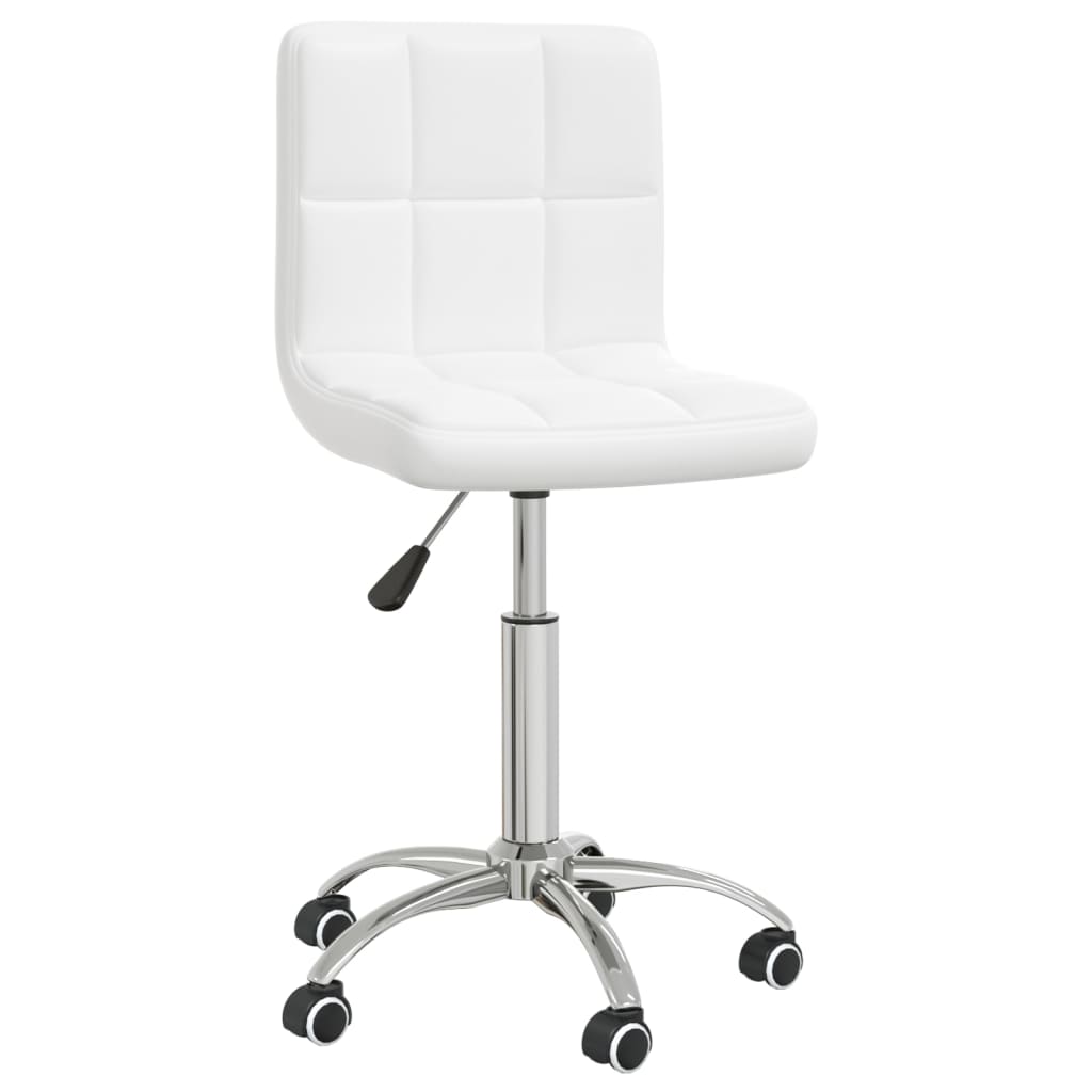 Office Chair Swivel White Faux Leather