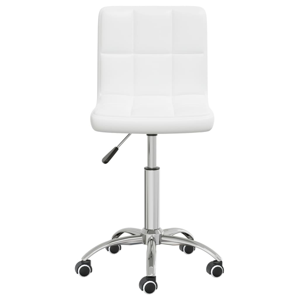 Office Chair Swivel White Faux Leather