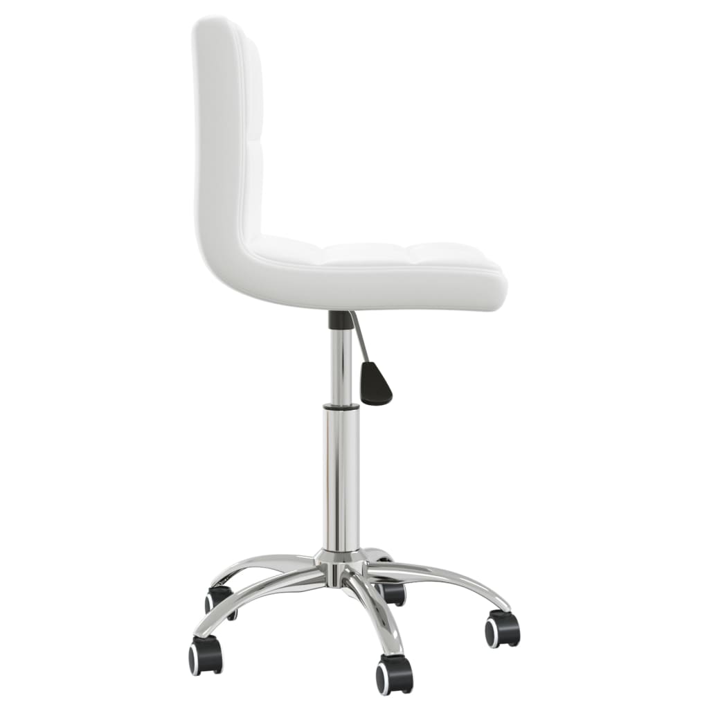 Office Chair Swivel White Faux Leather