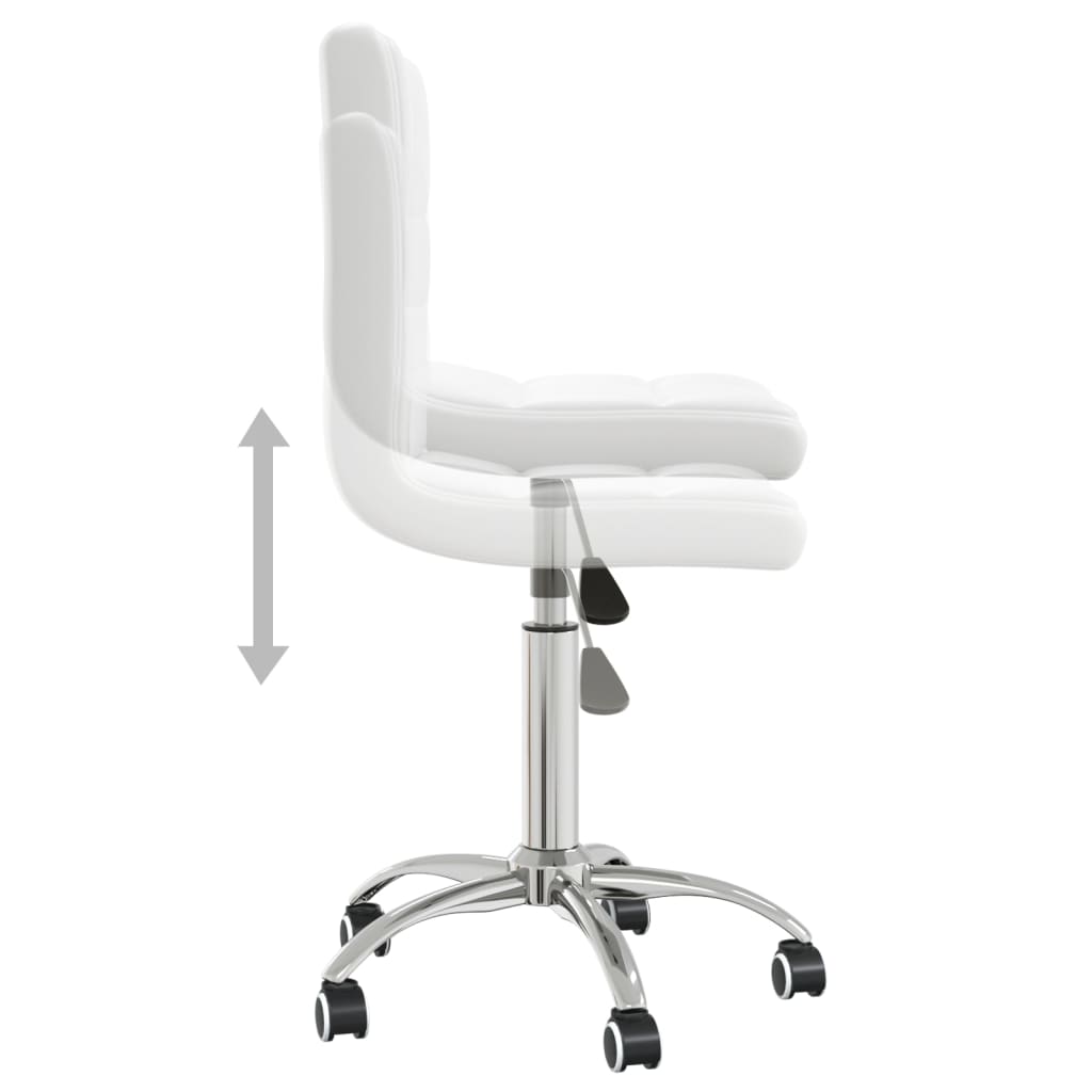 Office Chair Swivel White Faux Leather