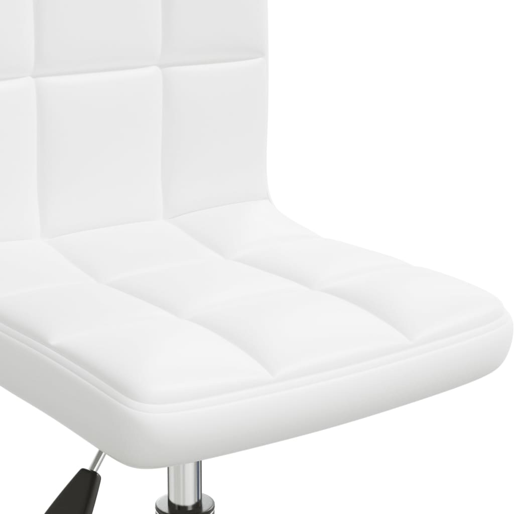 Office Chair Swivel White Faux Leather