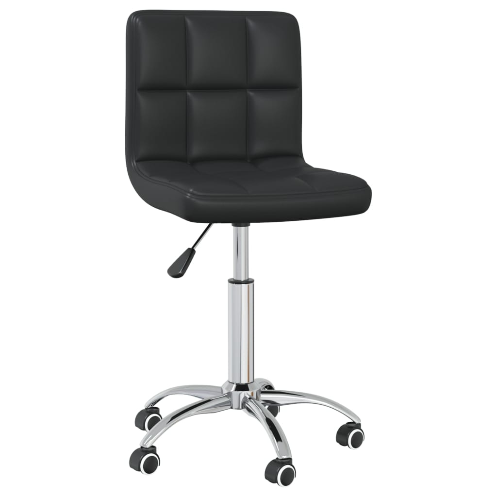 Office Chair Swivel Black Faux Leather