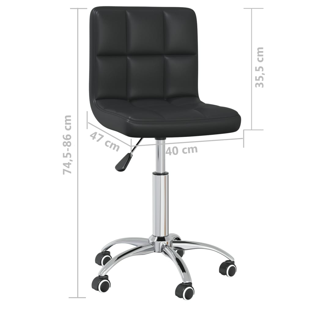 Office Chair Swivel Black Faux Leather