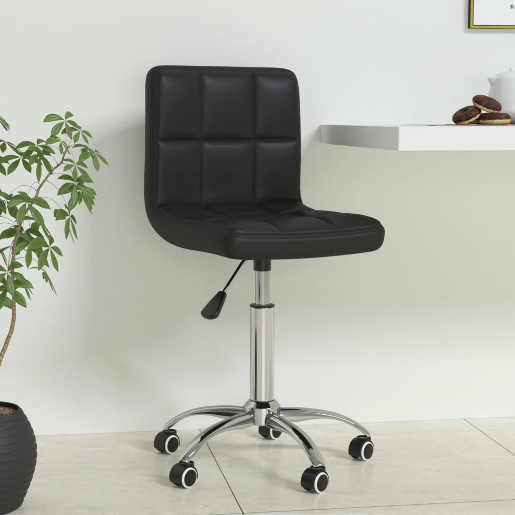 Office Chair Swivel Black Faux Leather