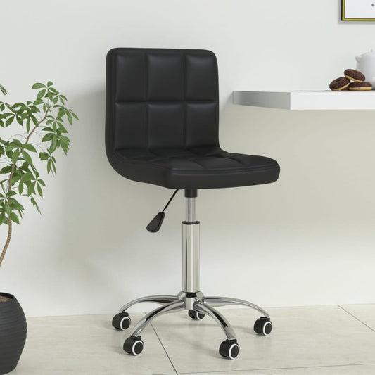 Office Chair Swivel Black Faux Leather