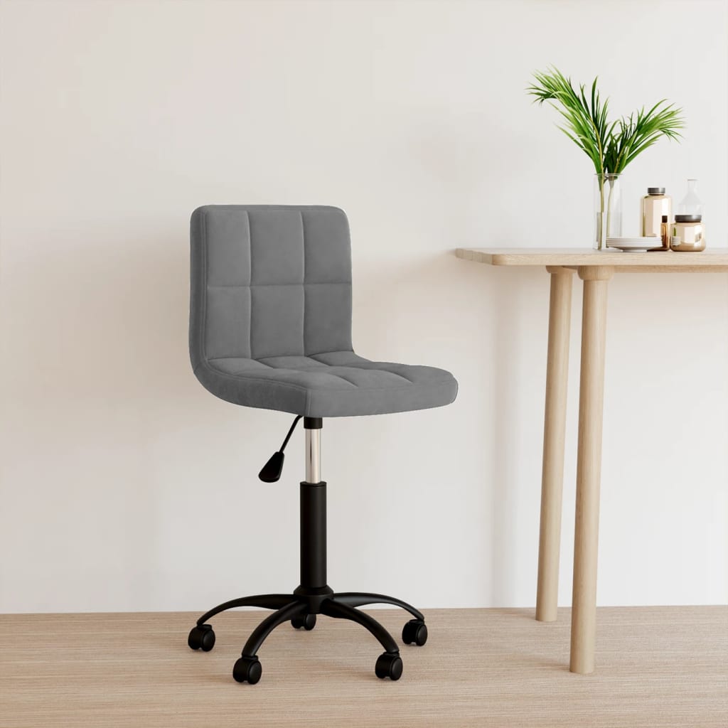Office Swivel Chair Dark Grey Velvet