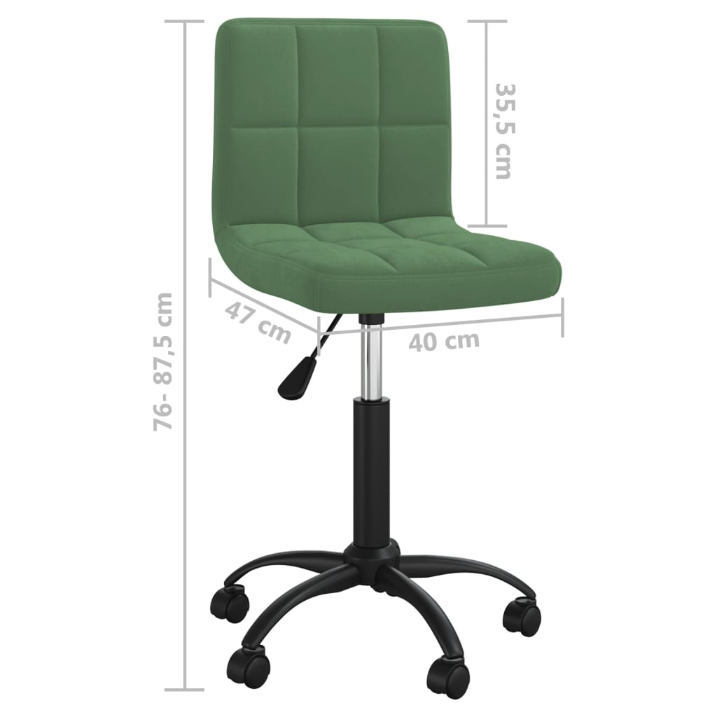 Office Chair Swivel Dark Green Velvet