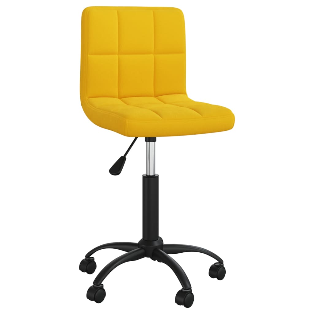 Swivel Office Chair Mustard Yellow Velvet