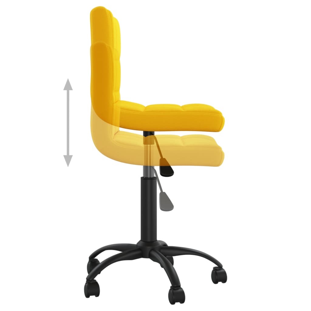 Swivel Office Chair Mustard Yellow Velvet