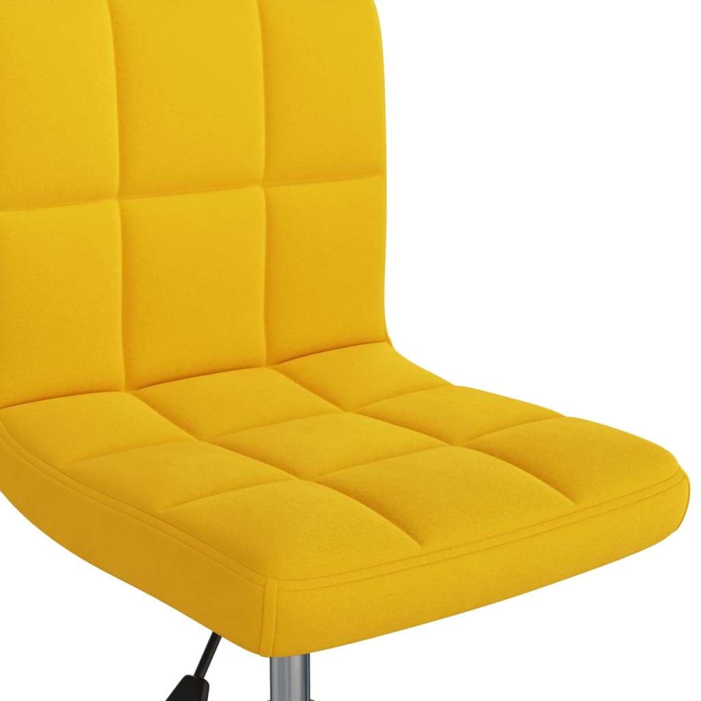 Swivel Office Chair Mustard Yellow Velvet