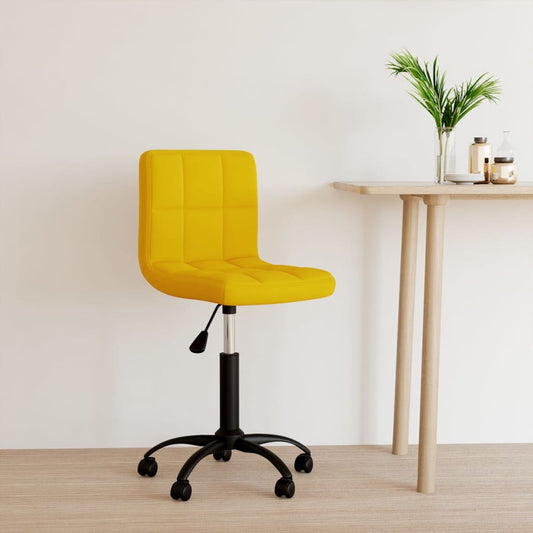 Swivel Office Chair Mustard Yellow Velvet