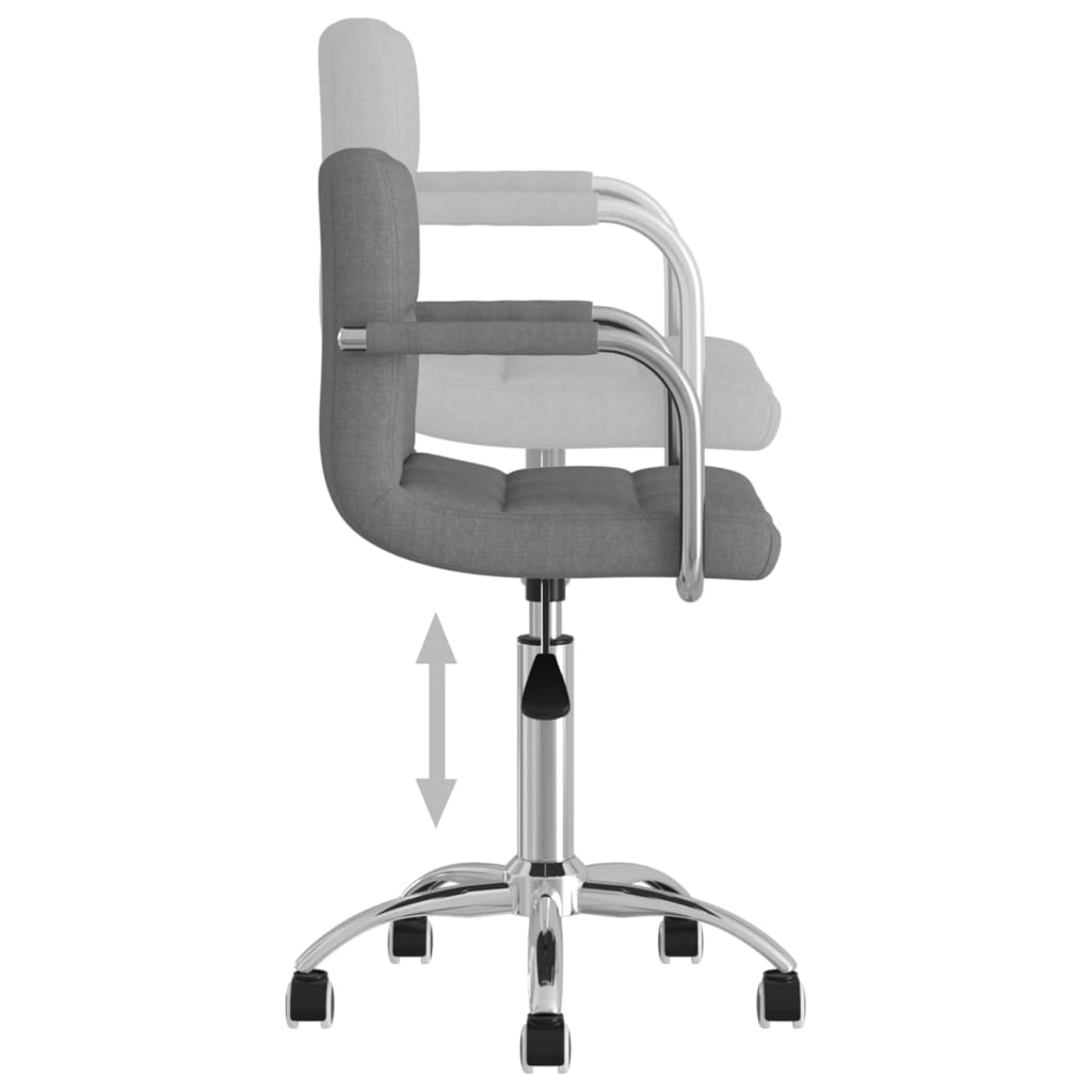 Fauteuil de bureau pivotant en tissu gris clair