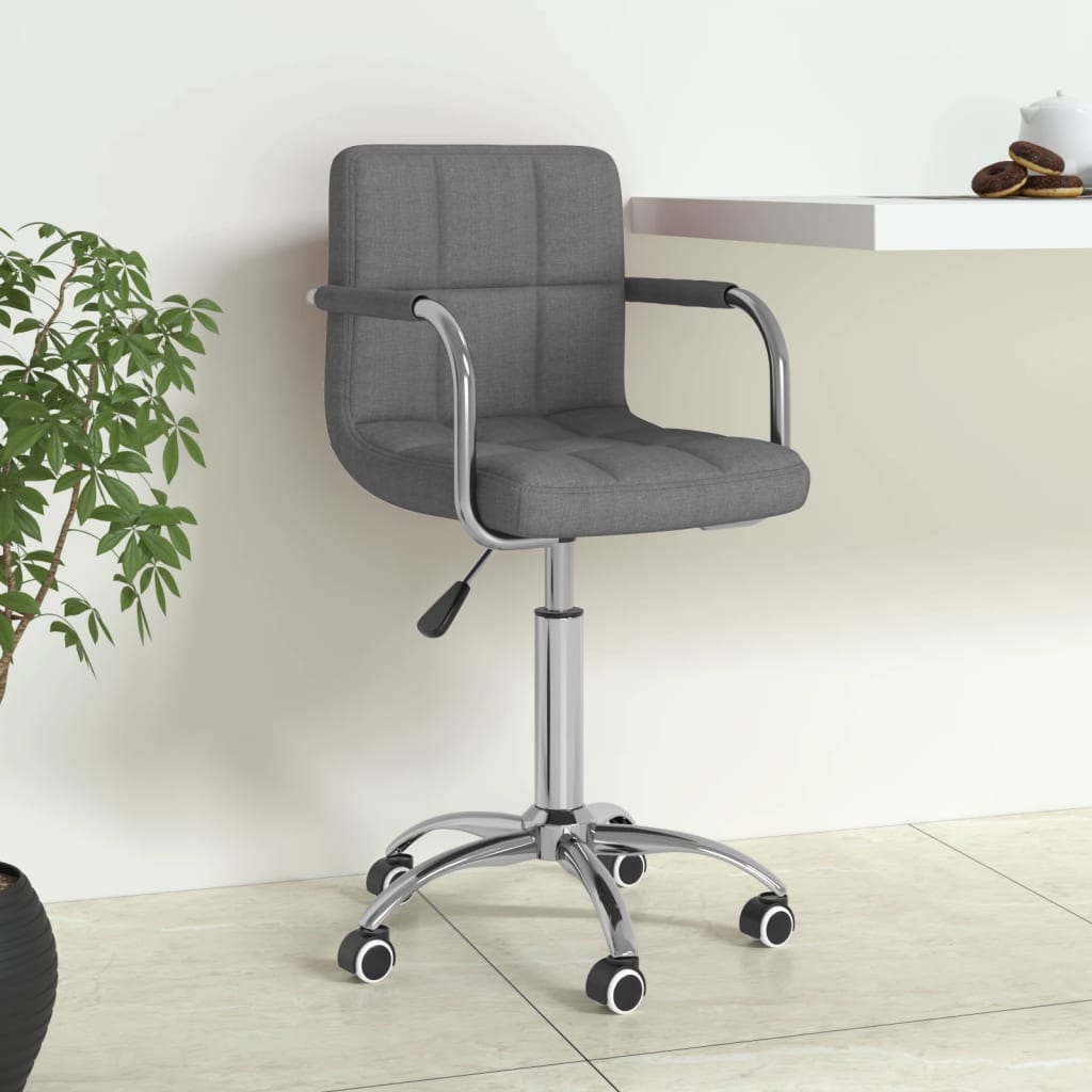 Fauteuil de bureau pivotant en tissu gris clair