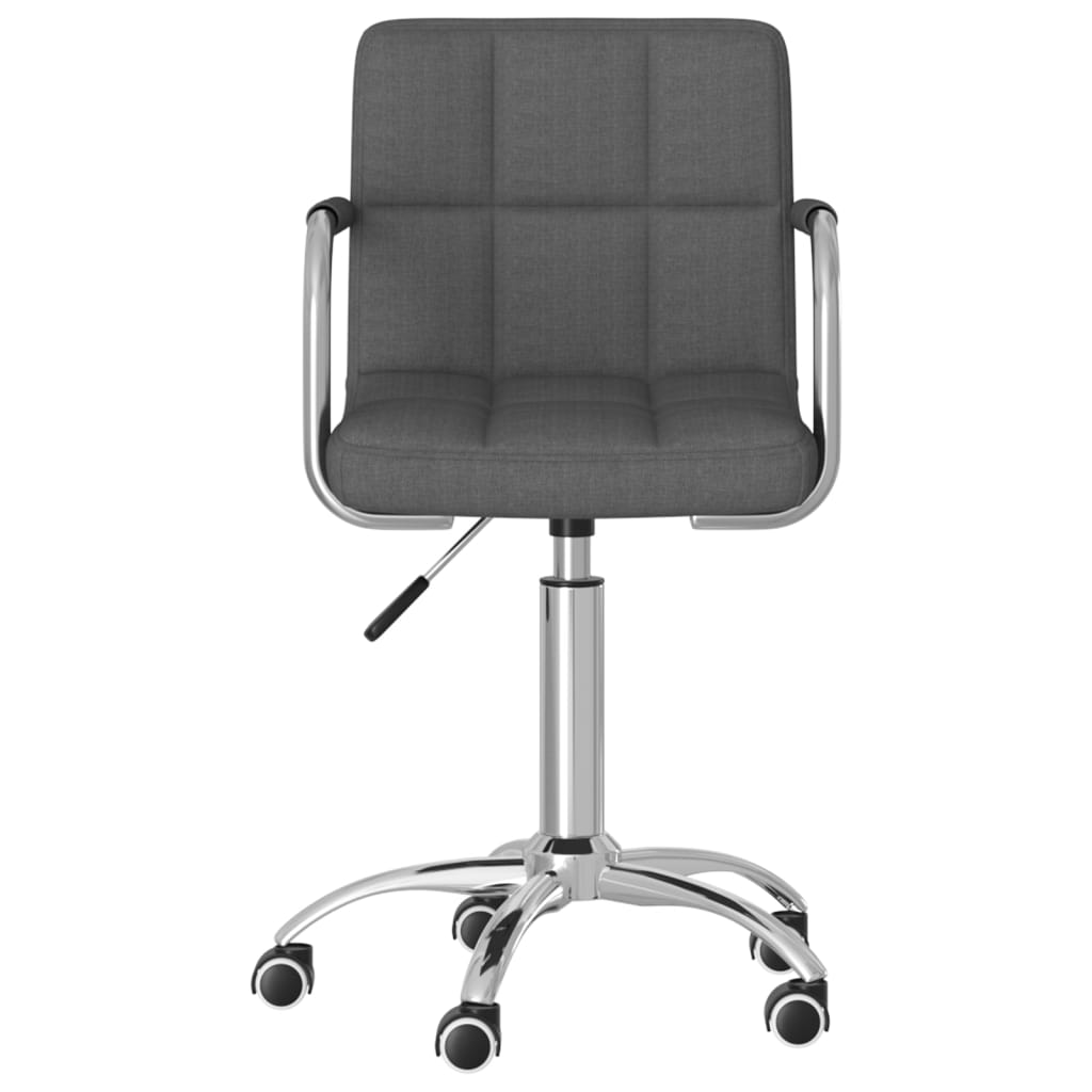 Office Chair Swivel Dark Grey Fabric