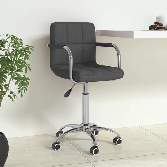 Fauteuil de bureau pivotant en tissu gris foncé