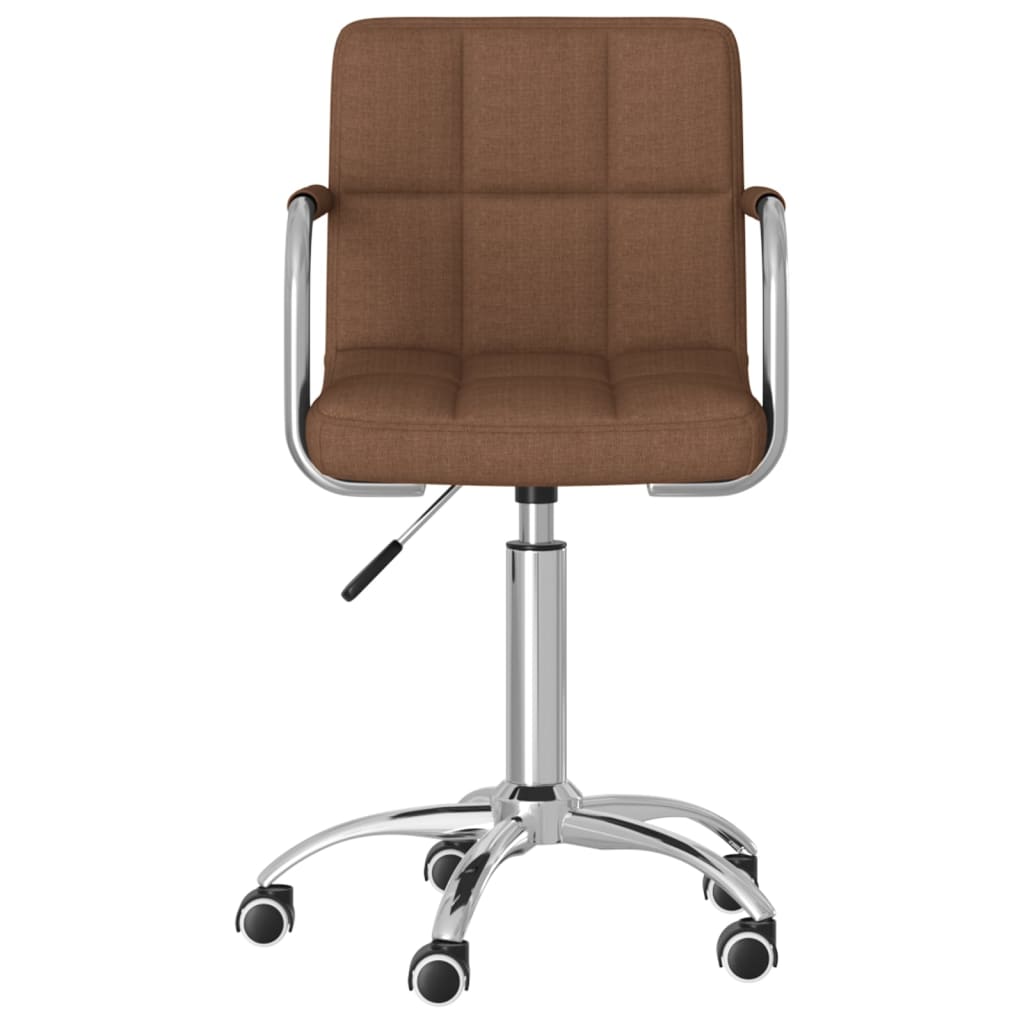 Office Chair Swivel Brown Fabric