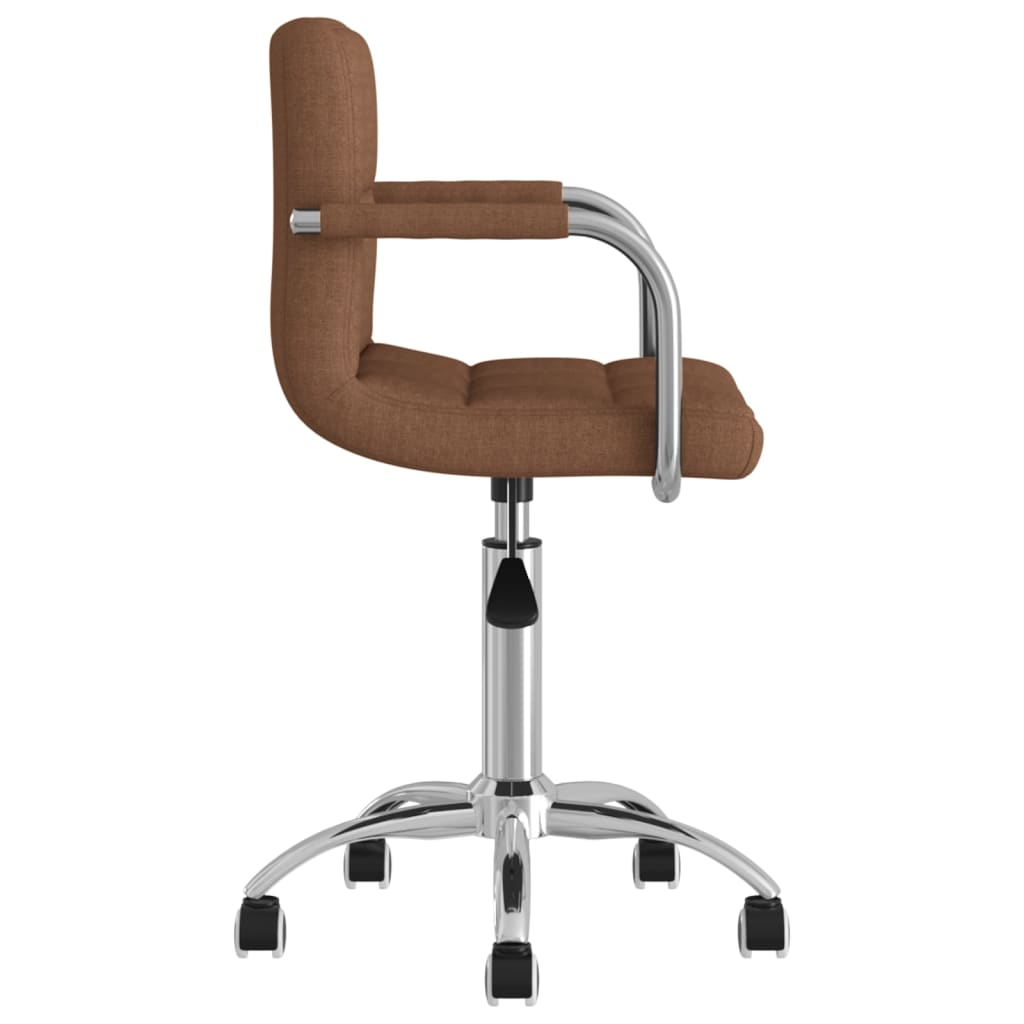 Office Chair Swivel Brown Fabric