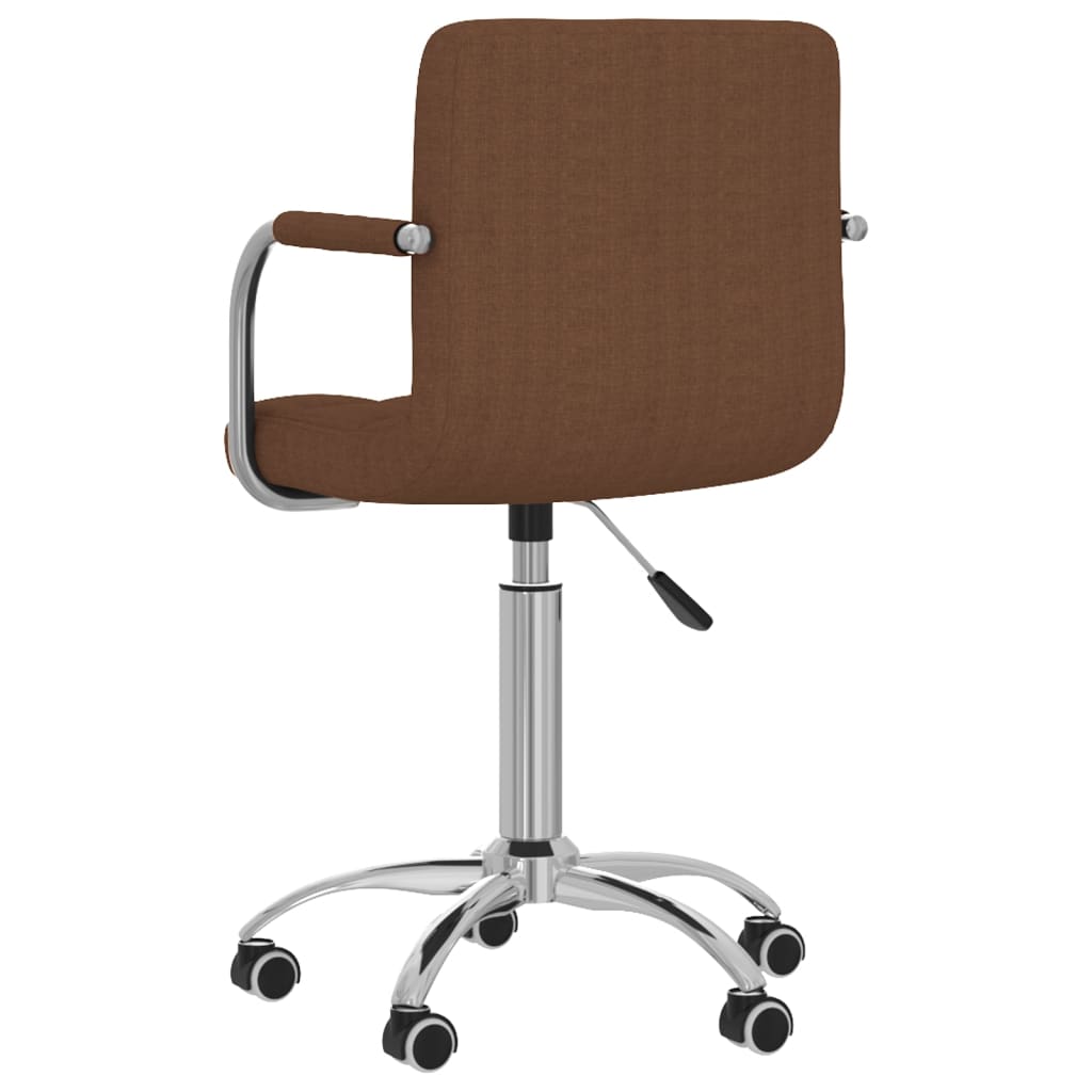 Office Chair Swivel Brown Fabric