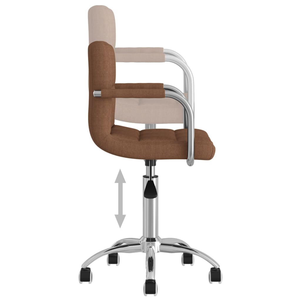 Office Chair Swivel Brown Fabric