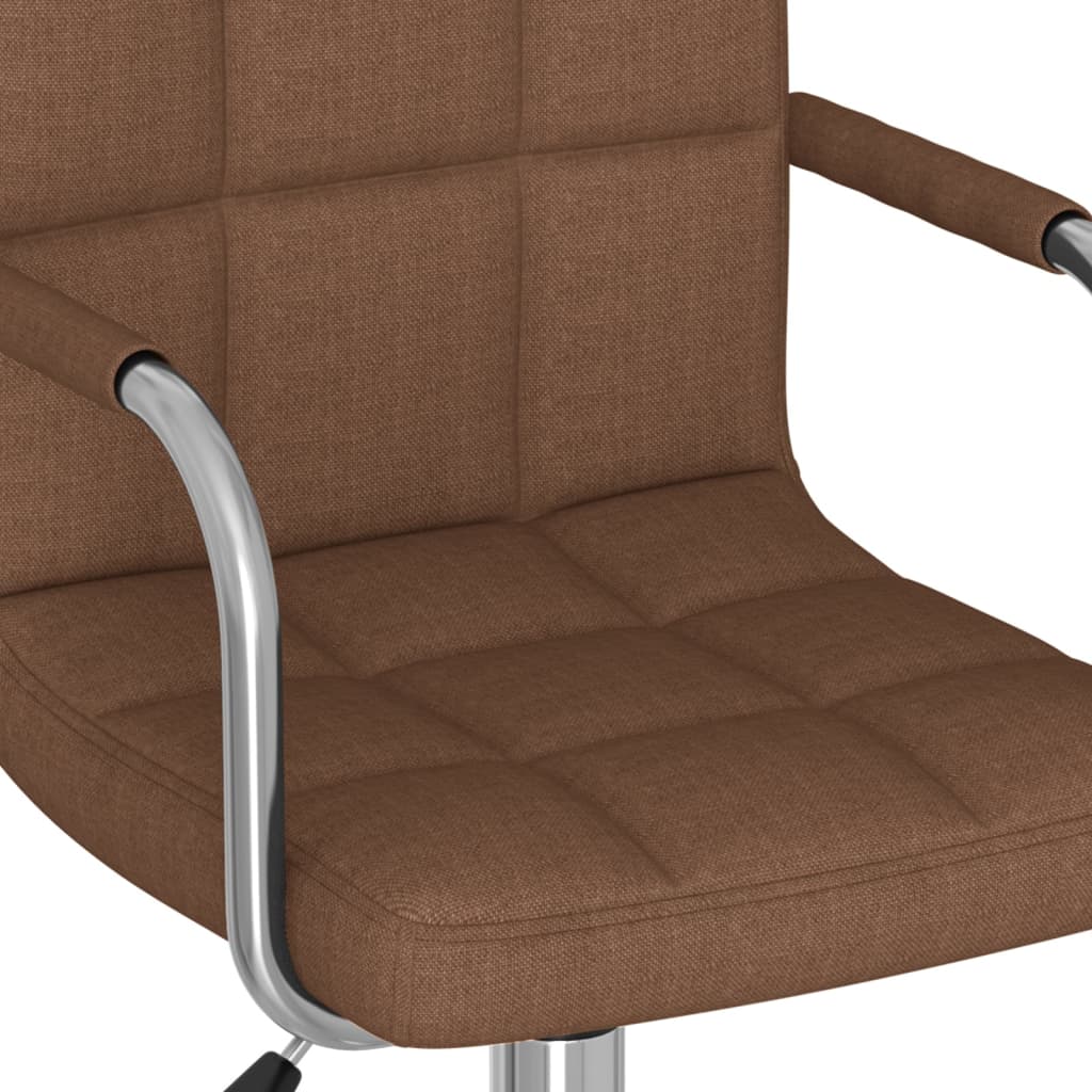 Office Chair Swivel Brown Fabric