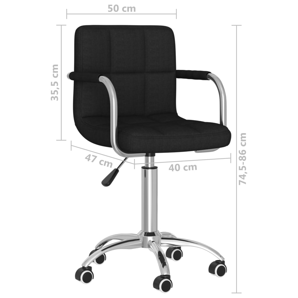Office Chair Swivel Black Fabric