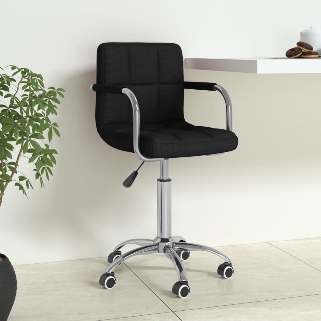 Office Chair Swivel Black Fabric