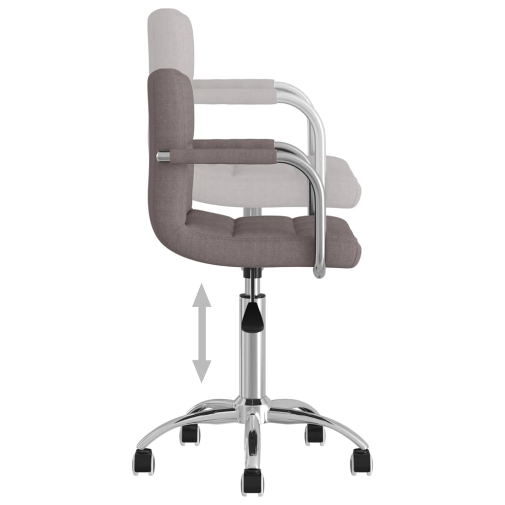 Office Chair Swivel Taupe Fabric