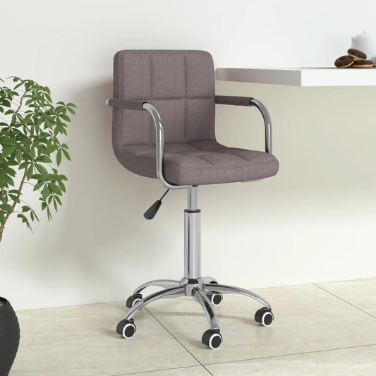 Chaise de bureau pivotante en tissu taupe