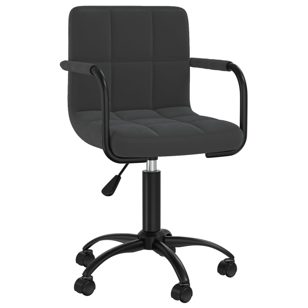 Chaise de bureau pivotante noire en velours