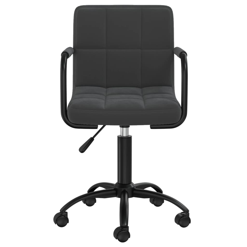 Chaise de bureau pivotante noire en velours