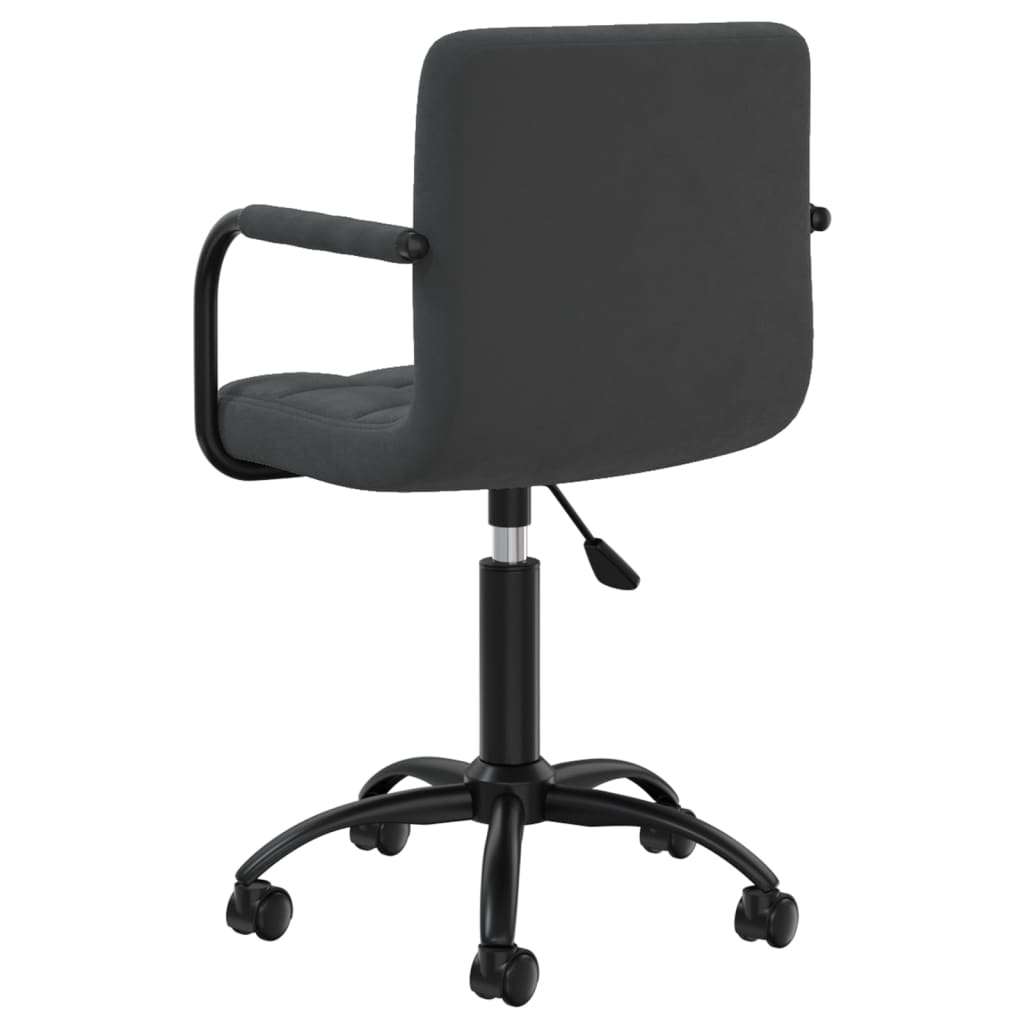 Chaise de bureau pivotante noire en velours
