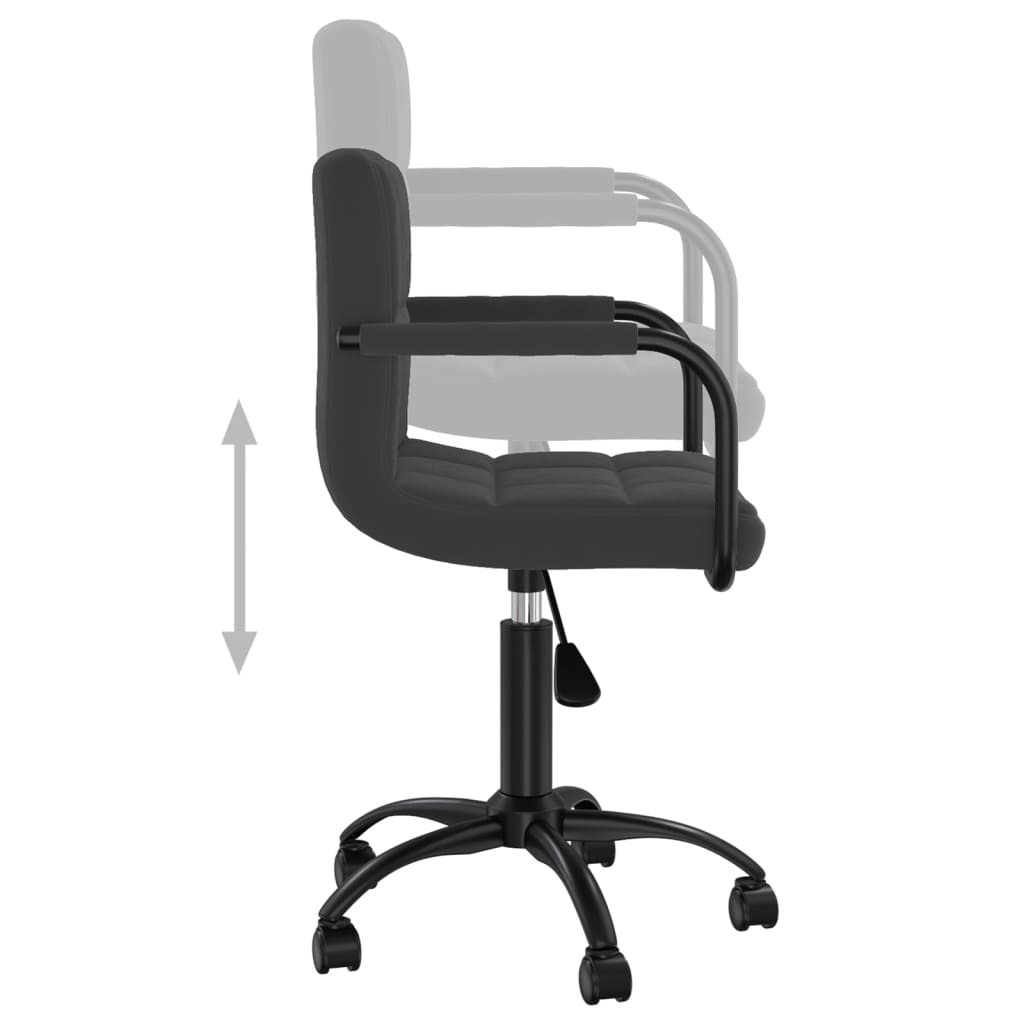Chaise de bureau pivotante noire en velours