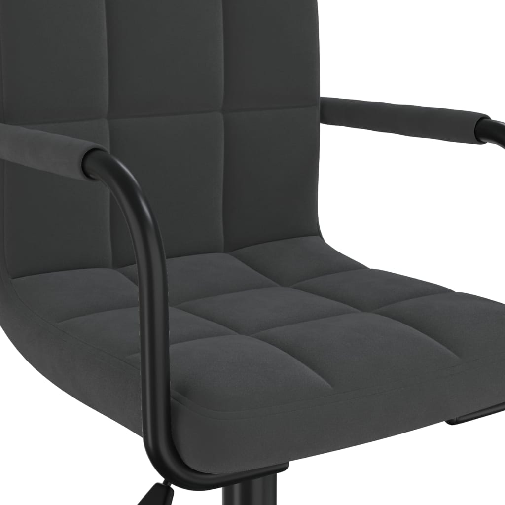 Chaise de bureau pivotante noire en velours