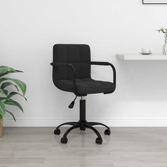 Chaise de bureau pivotante noire en velours