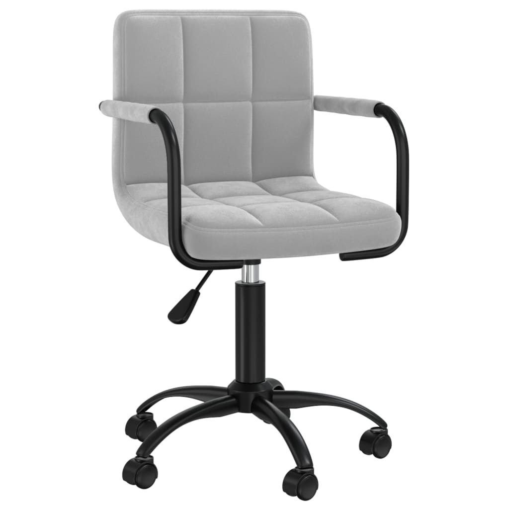 Swivel Office Chair Light Grey Velvet